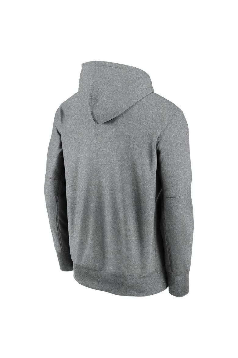Men's Nike Heathered Charcoal Seattle Seahawks Wordmark Therma Performance Pullover Hoodie, Alternate, color, Heather Charcoal