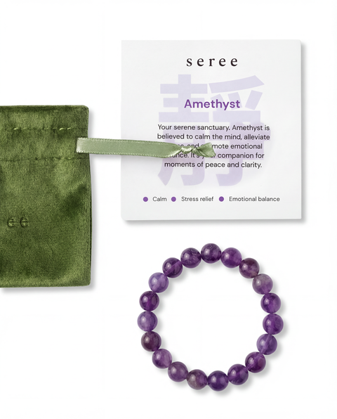 Manifest Collection Calm Purple Crystal Beaded Bracelet