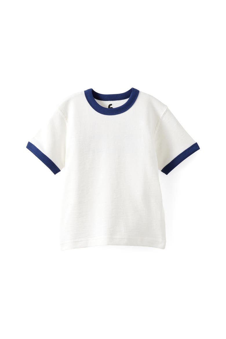 Kid's Slub Ringer Tee, Main, color, Vanilla Denim Navy