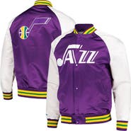Mitchell & Ness Men's Mitchell & Ness Purple Utah Jazz Double Clutch Satin Raglan Full-Snap Jacket