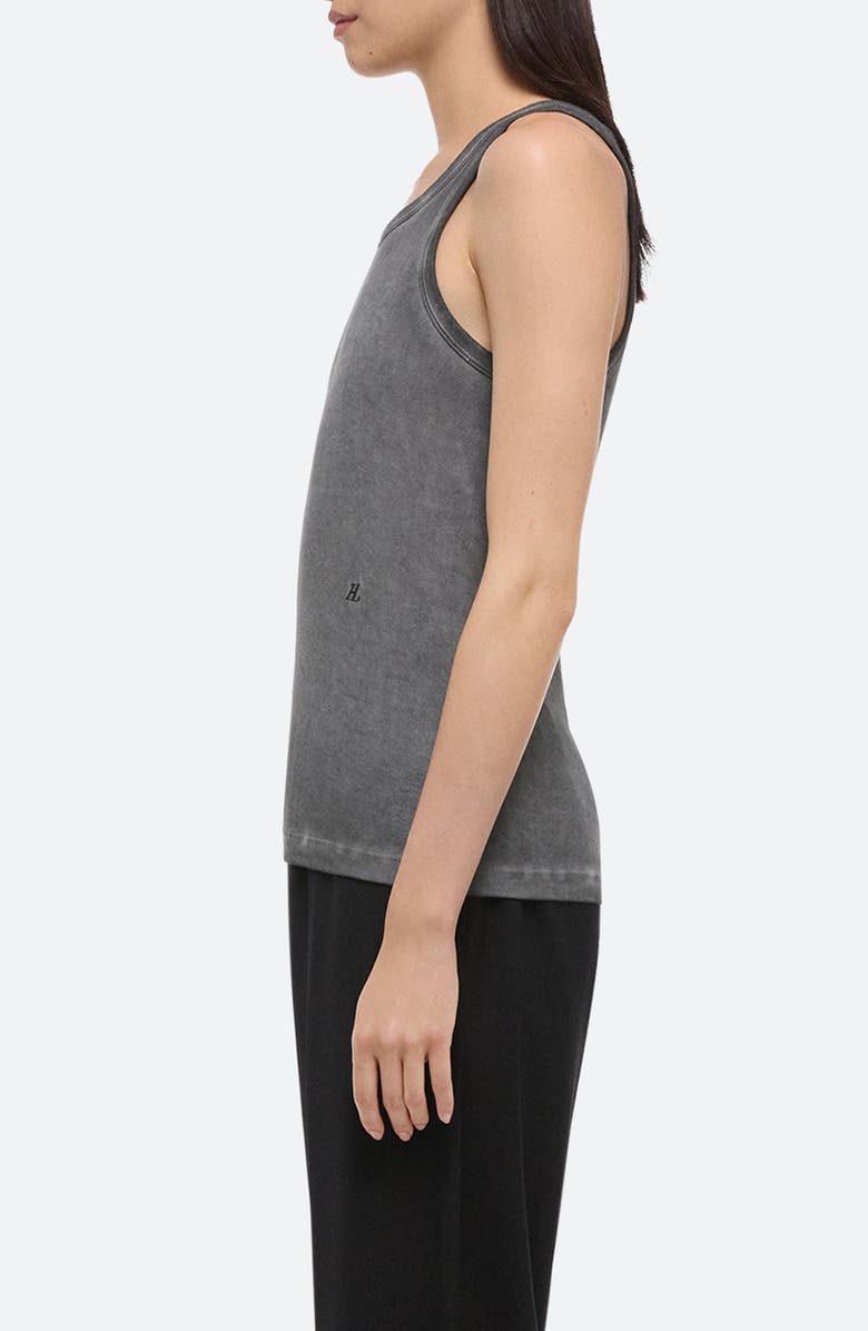 Helmut Lang Garment Dyed Racerback Pima Cotton Tank Top, Alternate, color, Gunmetal