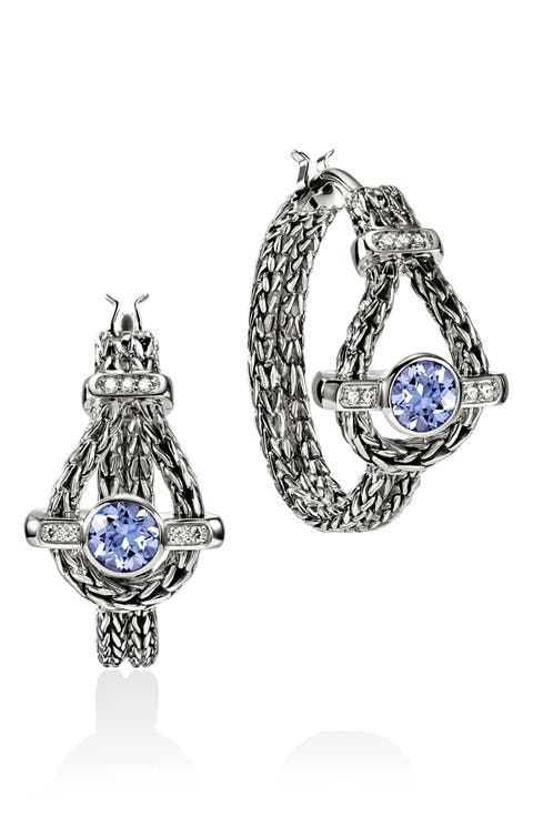 Icon Tanzanite & Diamond Hoop Earrings