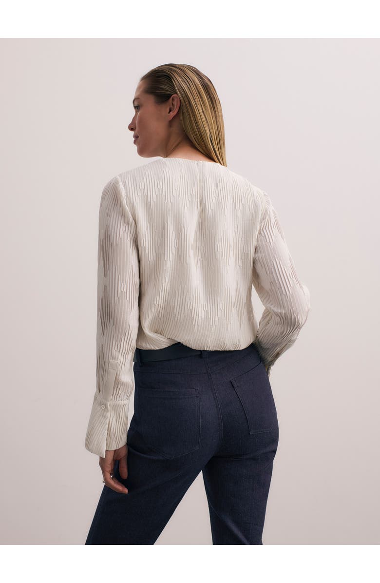 The Fold Ellesmere Plisse Blouse, Alternate, color, Ivory