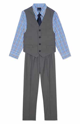Kids' Sharkskin Vest, Shirt, Pants & Tie Set
