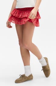 BDG Urban Outfitters Monica Bandana Print Tiered Cotton Skort