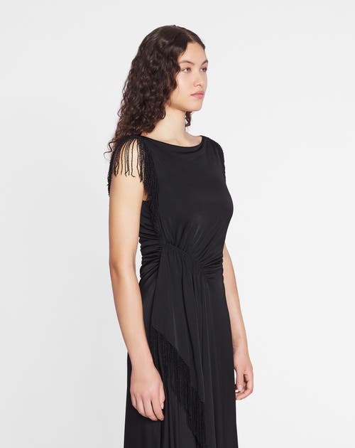 Lanvin Embroidered-detailing Midi Dress In Black