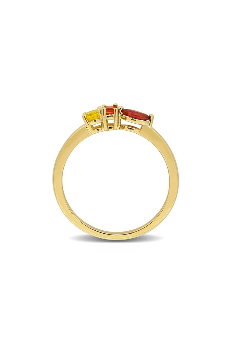 Multishape Orange & Yellow Sapphire Ring, Alternate, color, YELLOW