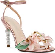Betsey Johnson Kasie Beade Flower Ankle Strap Sandal