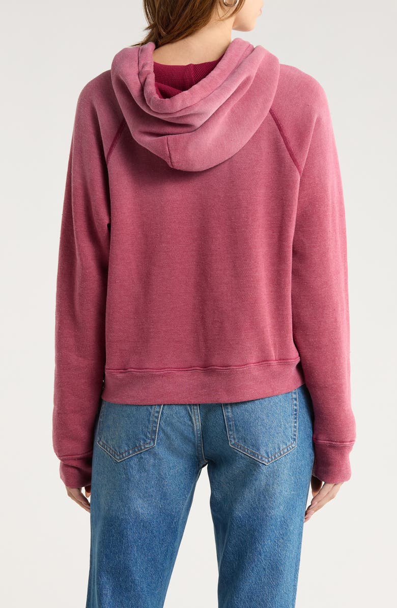 Re/Done Classic Peanuts<sup>®</sup> Snoopy Thermal Lined Hoodie, Alternate, color, Faded Beet