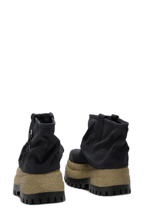 Shop Naked Wolfe Dream Platform Hooded Boot In Black-canvas