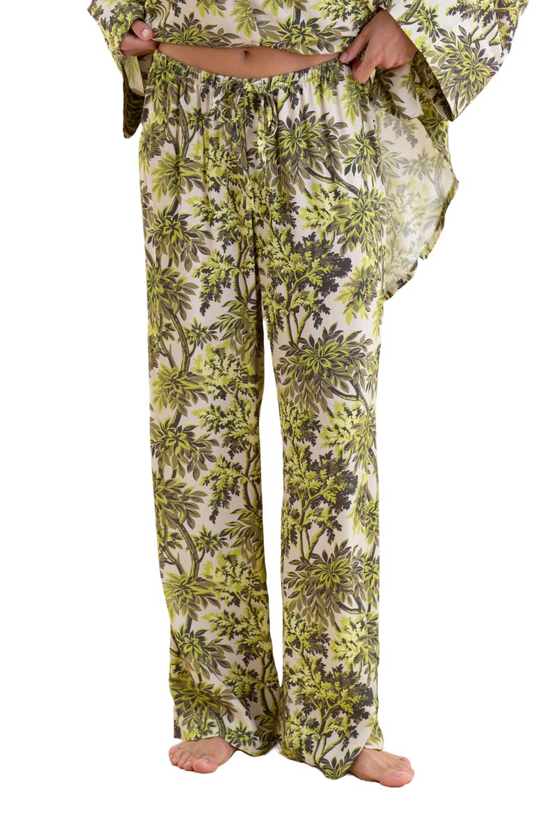 x Karen Walker Canopy Wide Leg Pajama Pants, Main, color, CITRONELLE