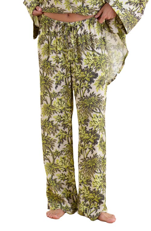 Papinelle X Karen Walker Canopy Wide Leg Pajamas In Citronelle