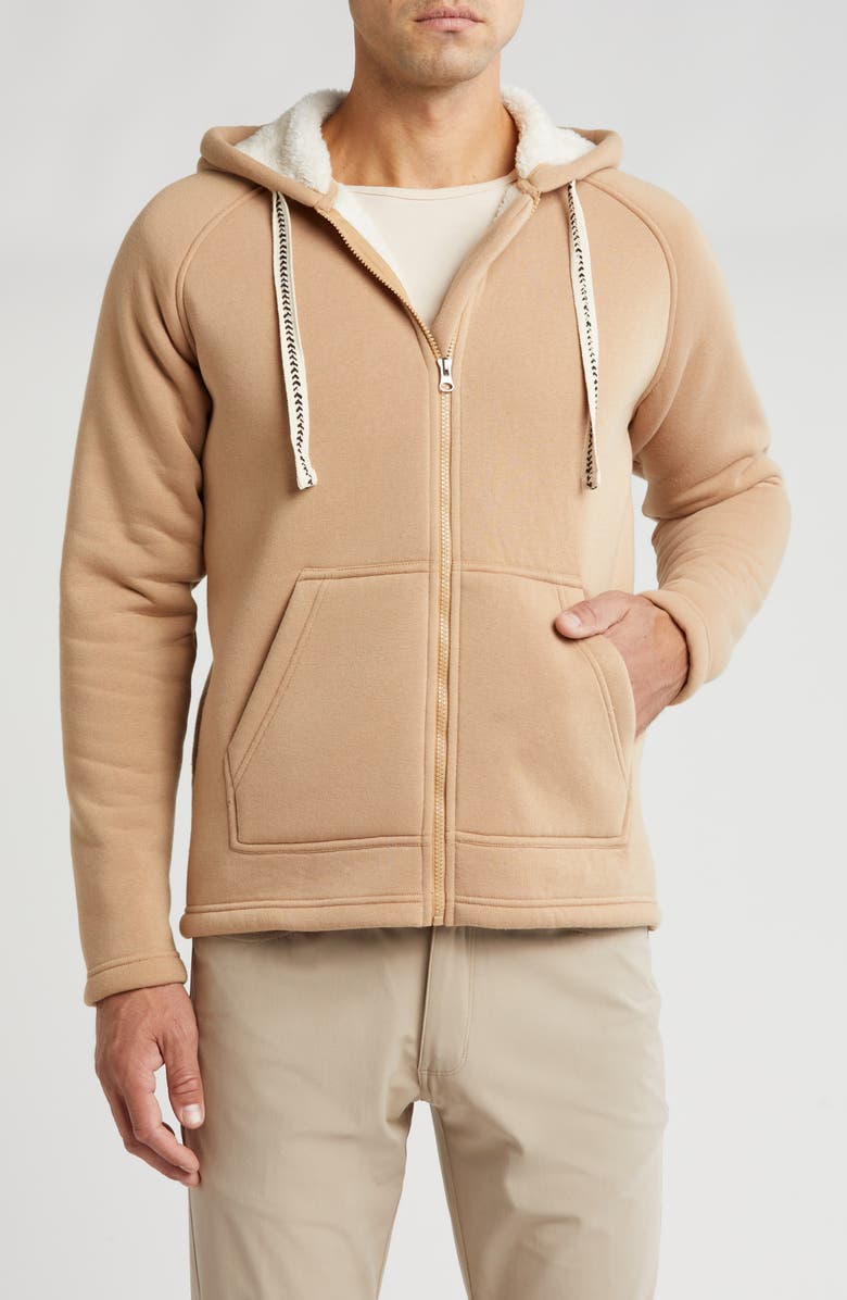 Vintage 1946 Faux Shearling Lined Zip Hooded Jacket, Main, color,