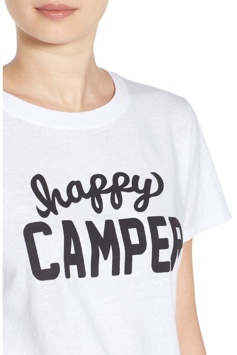 'Happy Camper' Short Sleeve Tee, Alternate, color, WHITE