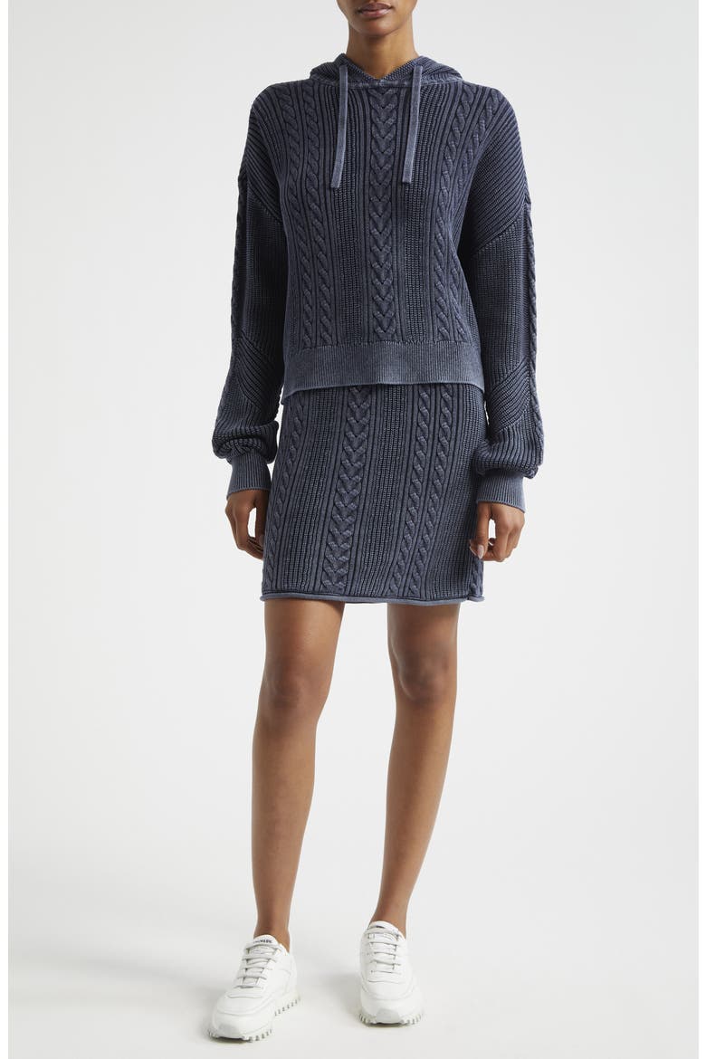 Stonewash Cable Cotton Sweater Dress, Alternate, color, MIDNIGHT