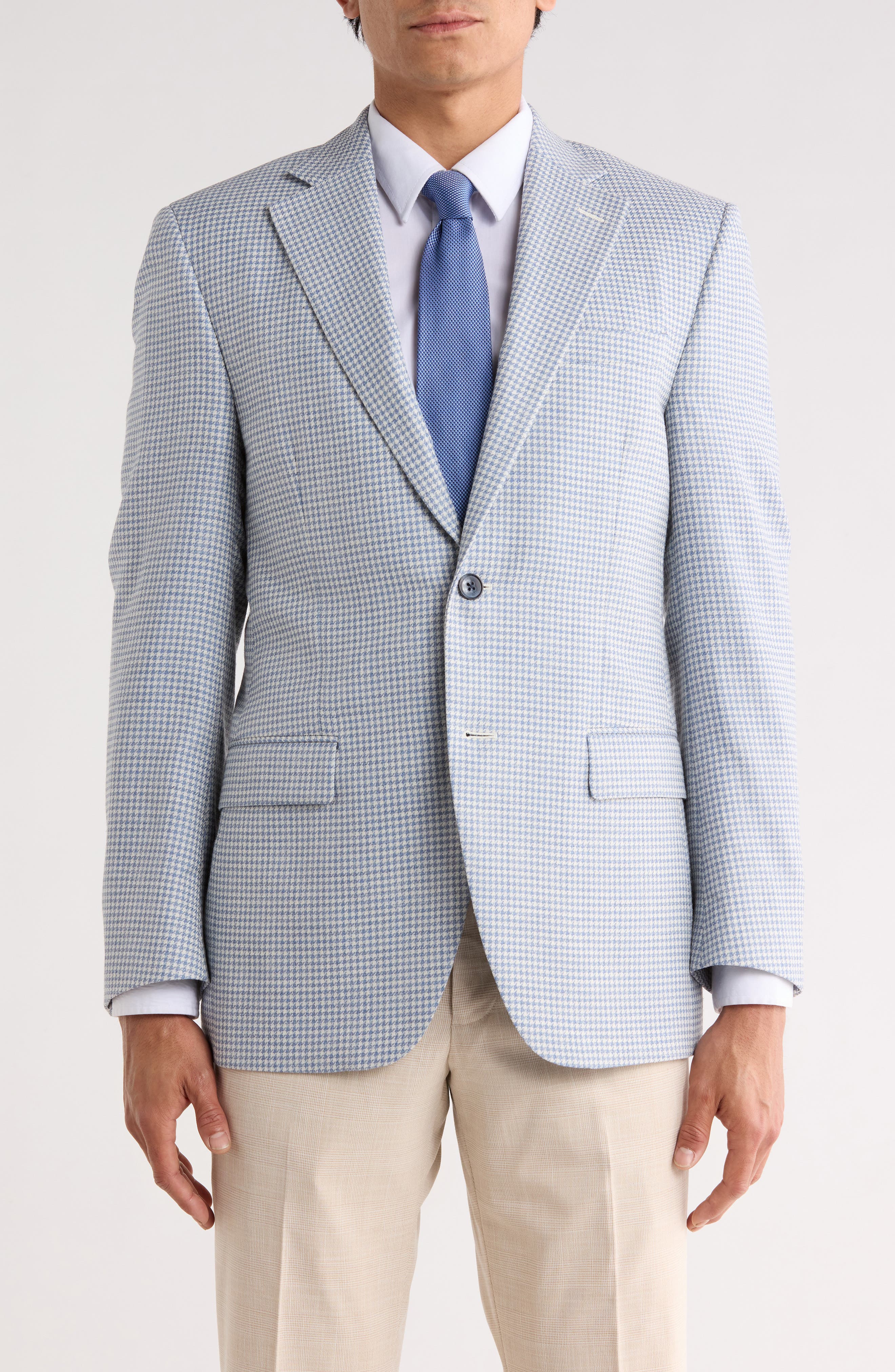 Peter Millar Flynn Classic Fit Houndstooth Wool Blend Sport Coat