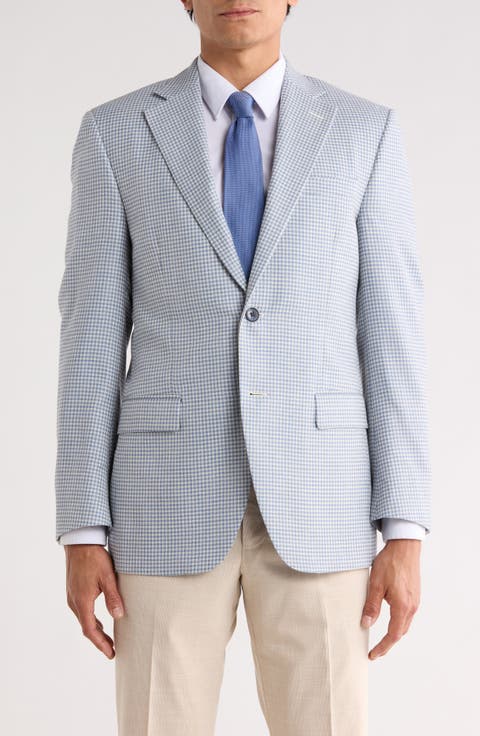 Flynn Classic Fit Houndstooth Wool Blend Sport Coat (Regular, Short & Long)