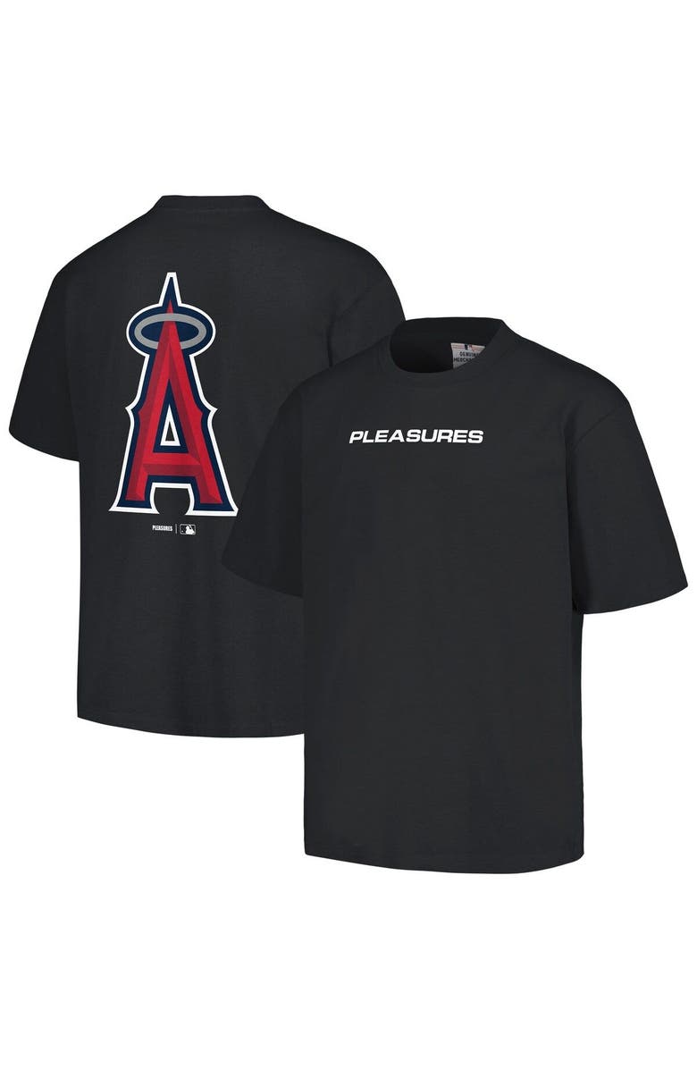 PLEASURES Men's PLEASURES  Black Los Angeles Angels Ballpark T-Shirt, Main, color, Black