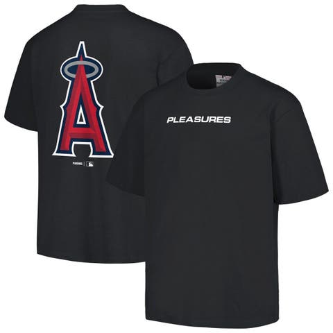 Men's PLEASURES  Black Los Angeles Angels Ballpark T-Shirt