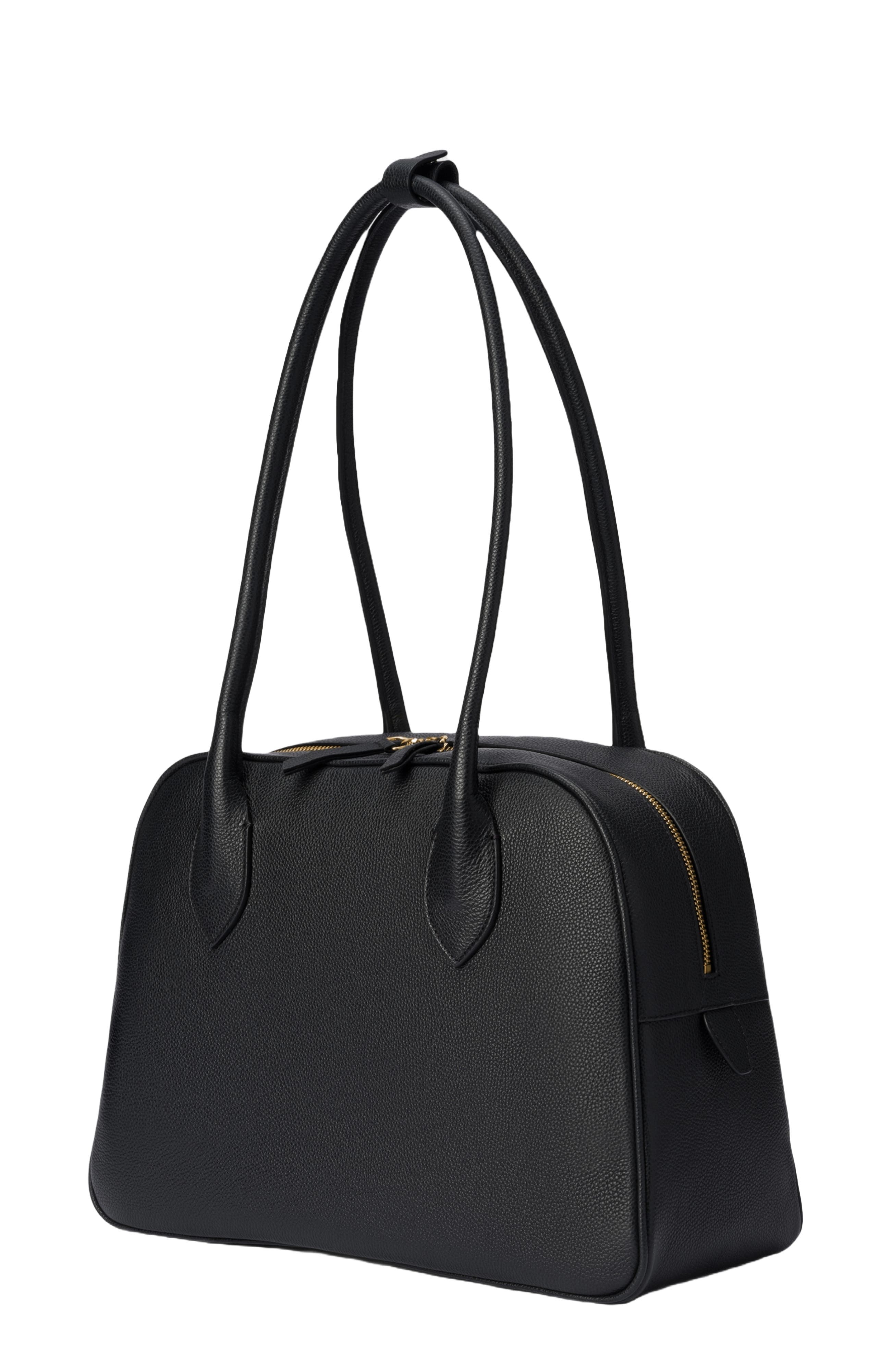 HYER GOODS Leather Autostrada Tote Bag, Alternate, color, Black