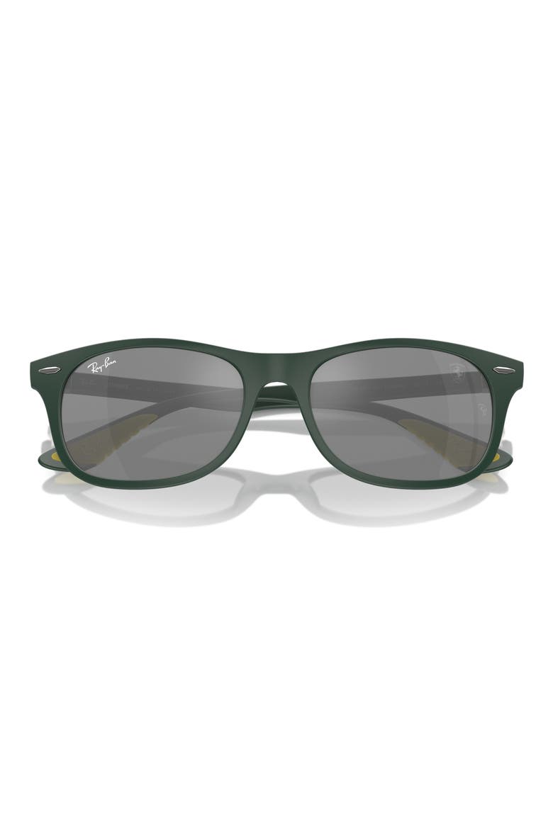 x Scuderia Ferrari 55mm Square Sunglasses, Main, color, MATTE GREEN