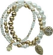 OLIVIA WELLES Zen Day Set of 3 Beaded Stretch Bracelets
