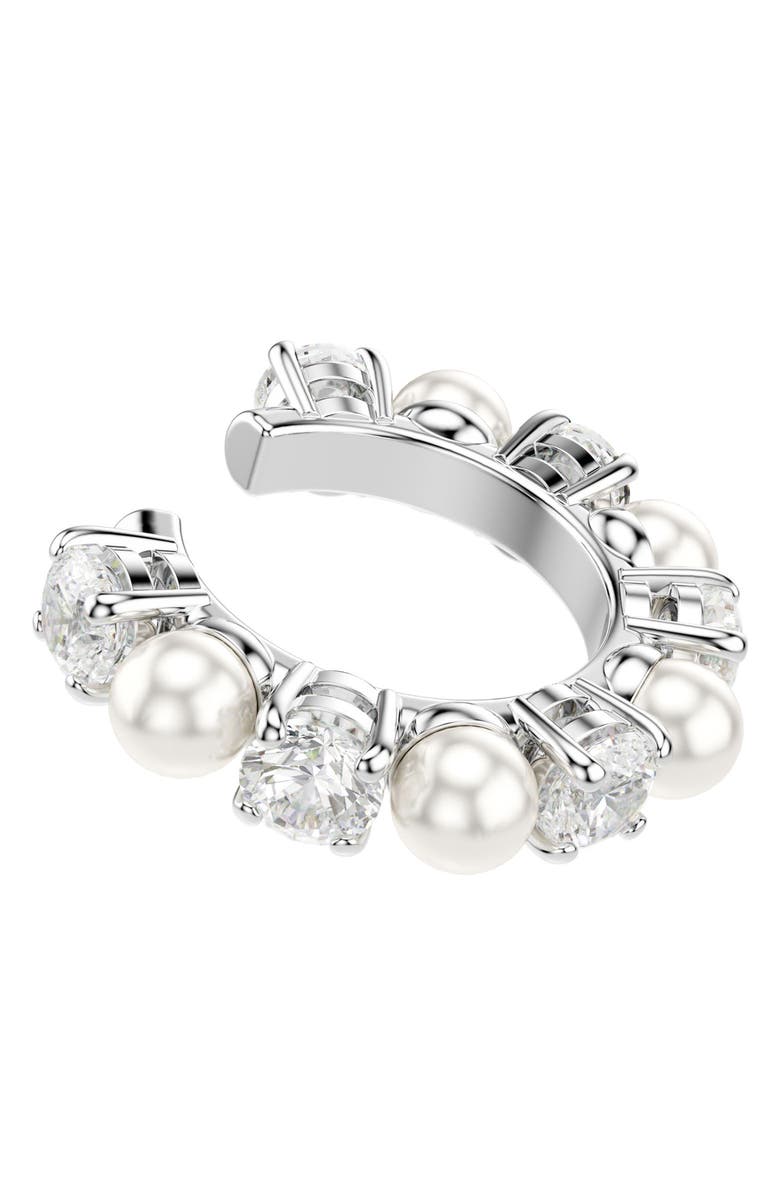 Swarovski Matrix Earrings & Ear Cuffs Set, Alternate, color, White/ Silver