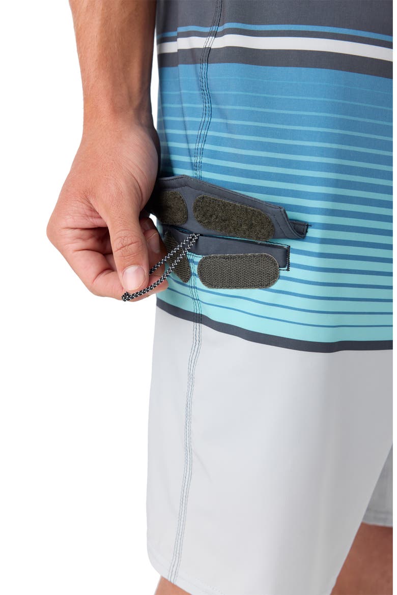 Lennox Stripe Board Shorts, Alternate, color, FOG