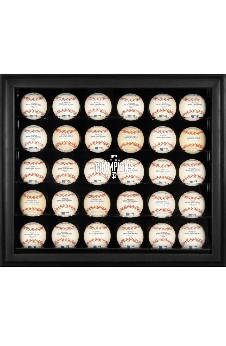 FANATICS AUTHENTIC San Francisco Giants 2014 World Series Champions Black Framed 30-Ball Display Case, Main, color,