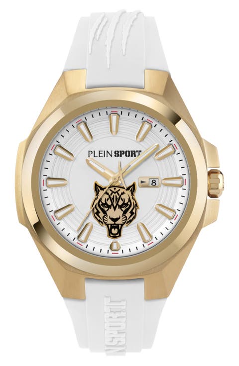 Tigermaster Quartz Silicone Strap Watch, 47mm