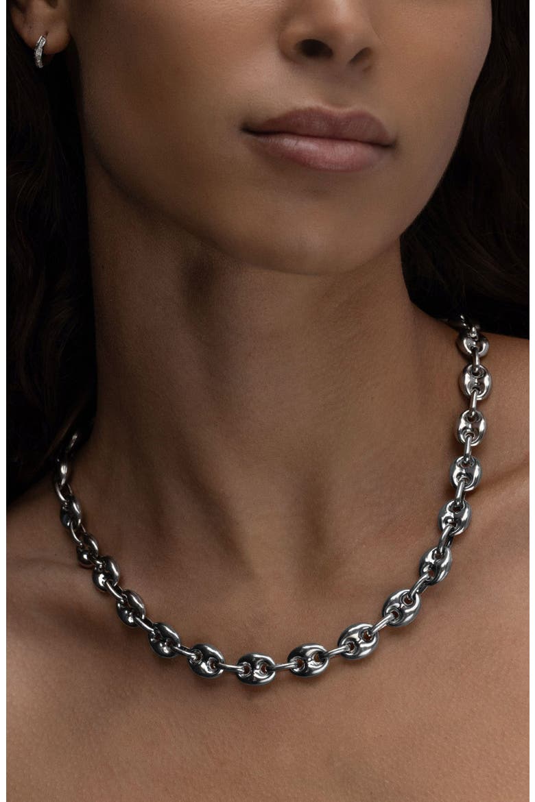 Large Puffy Mariner Chain, Alternate, color, Sterling Silver