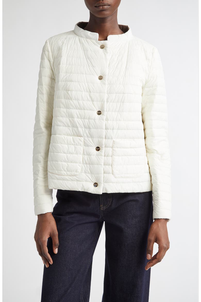 Matte to Shiny Reversible Down Puffer Jacket, Main, color, WHITE TO TAUPE