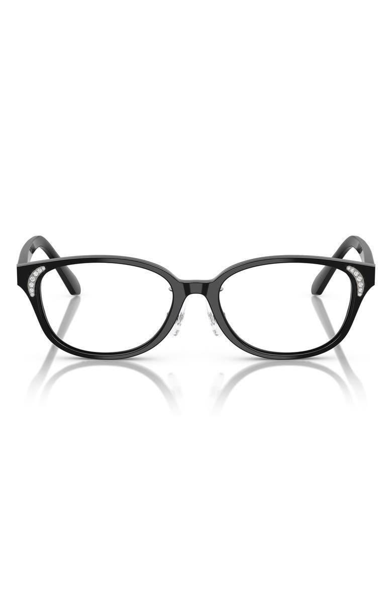 Swarovski 52mm Oval Optical Glasses, Main, color, Black