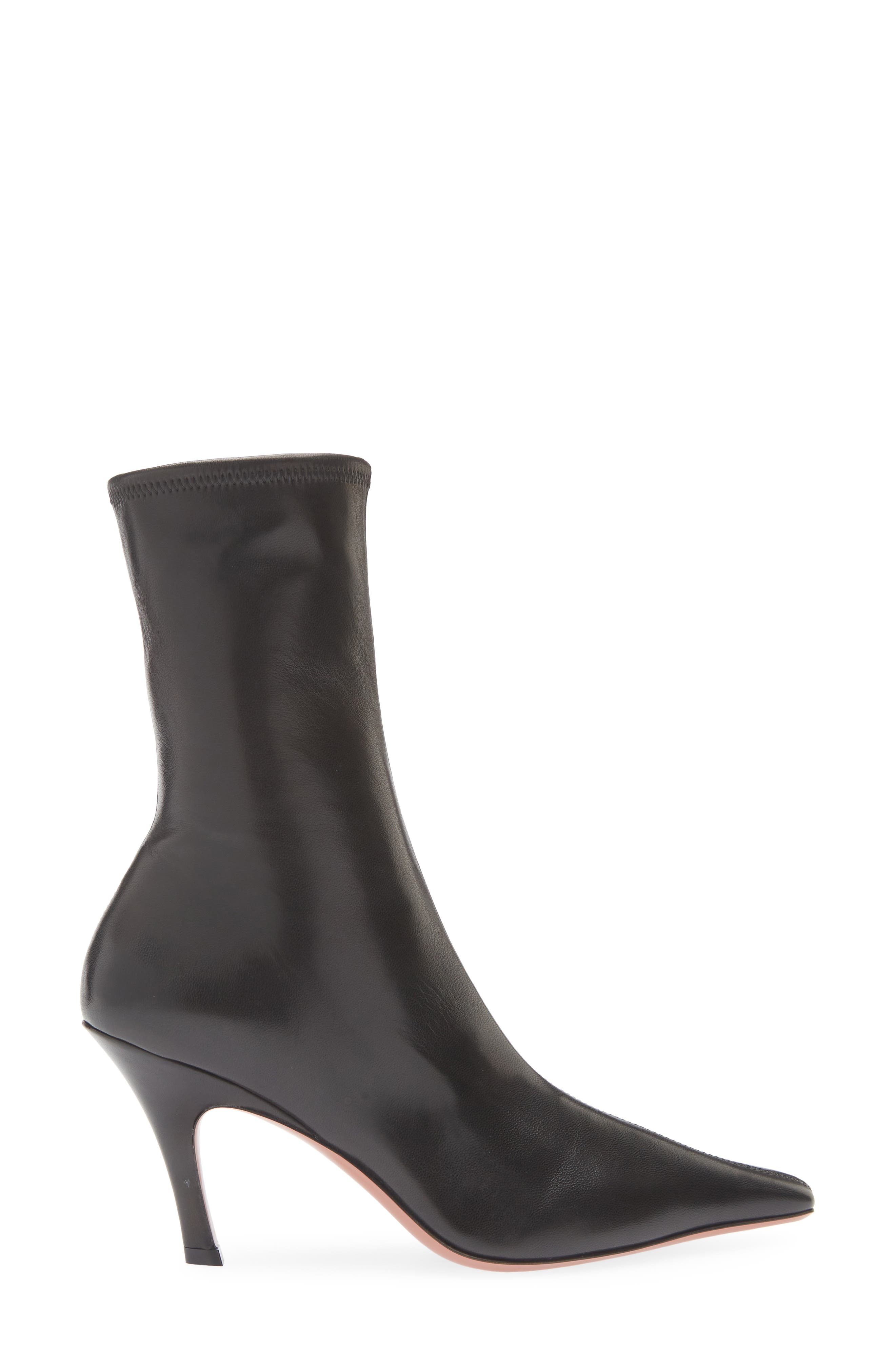 Amina Muaddi Jamie Stretch Bootie, Alternate, color, Stretch Nappa Black