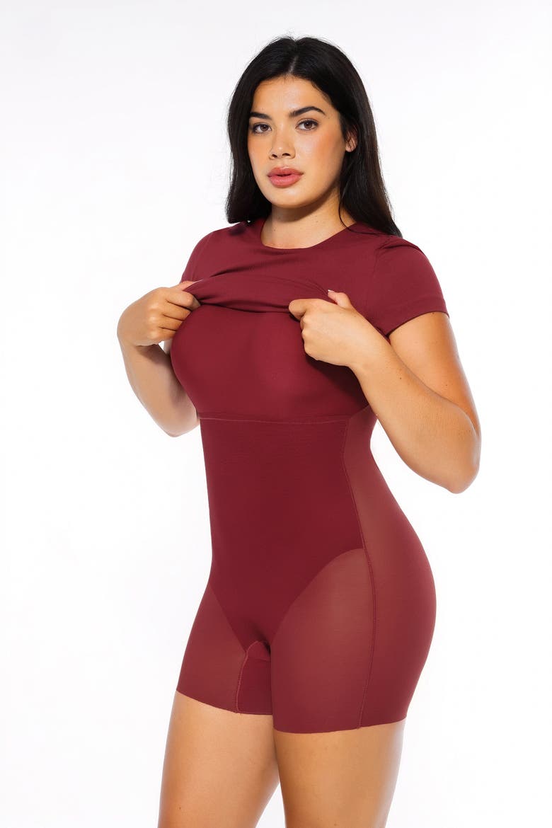 SculptWear Workwear Fitted Dress, Alternate, color, Burgundy