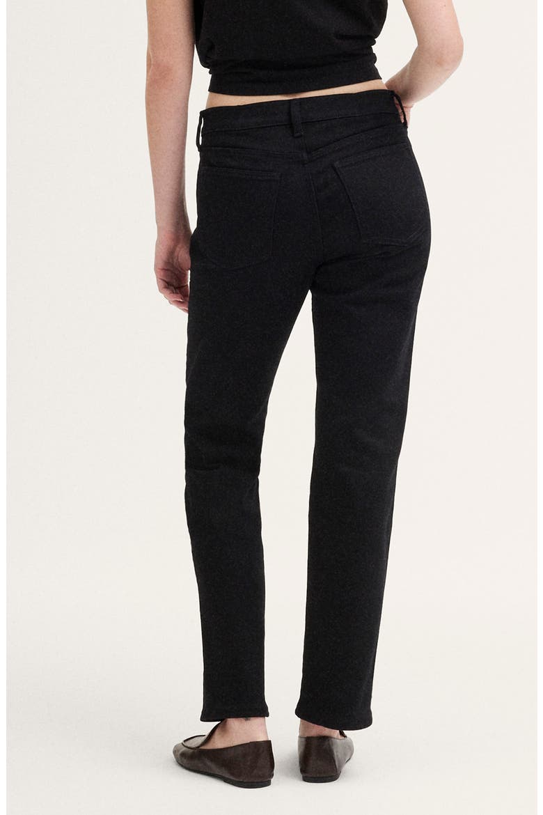 The Longline Straight Leg Jeans, Alternate, color, BLACK RINSE WASH