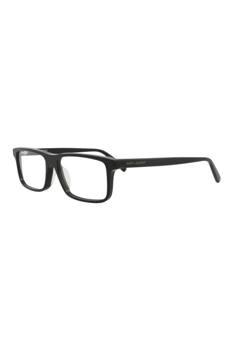 55mm Square Optical Glasses, Alternate, color, BLACK BLACK TRANSPARENT