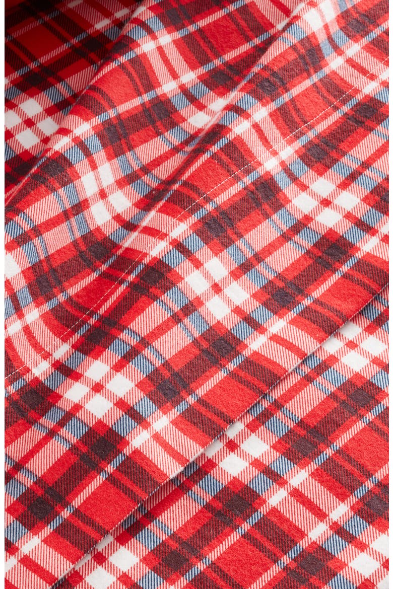 Family Flannel Holiday Sheet Set, Alternate, color, RED BLOOM TARTAN