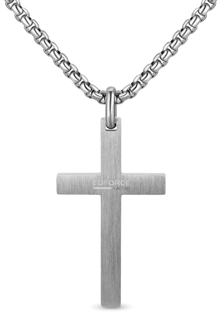 Men's Cross Pendant Necklace, Alternate, color, SILVER
