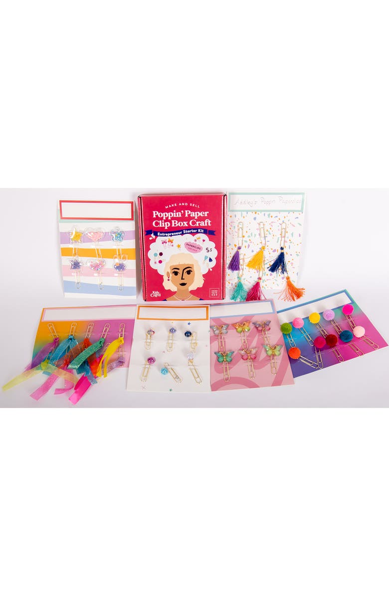 Kids Crafts Make and Sell Poppin' Paper Clips Craft Kit, Alternate, color, 