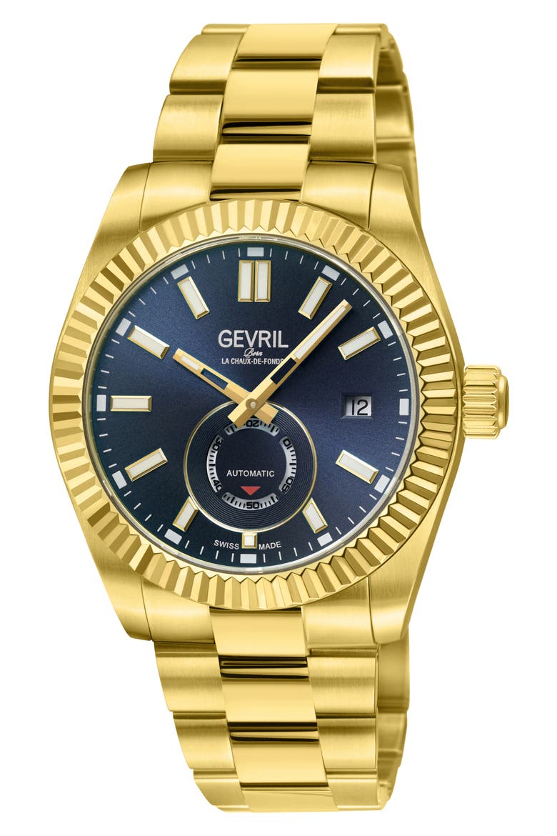 West Village Automatic Bracelet Watch, 40mm, Main, color, GOLD