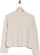JASON WU Fringe Mock Neck Crop Sweater