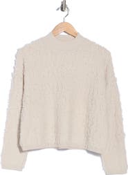 JASON WU Fringe Mock Neck Crop Sweater