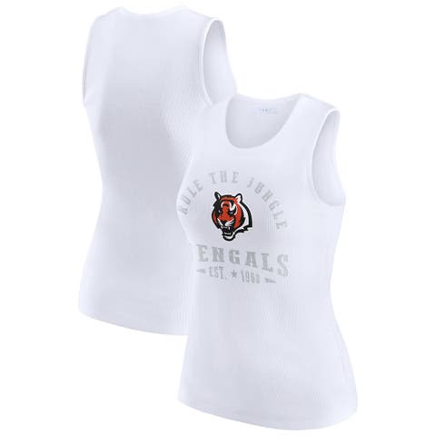 Women's WEAR by Erin Andrews  White Cincinnati Bengals Ribbed Graphic Tank Top