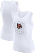 WEAR by Erin Andrews Women's WEAR by Erin Andrews  White Cincinnati Bengals Ribbed Graphic Tank Top