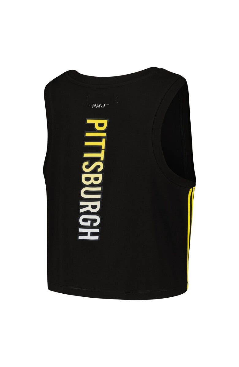 PRO STANDARD Women's Pro Standard  Black Pittsburgh Steelers Ombre Wordmark Classic Cropped Tank Top, Alternate, color, 