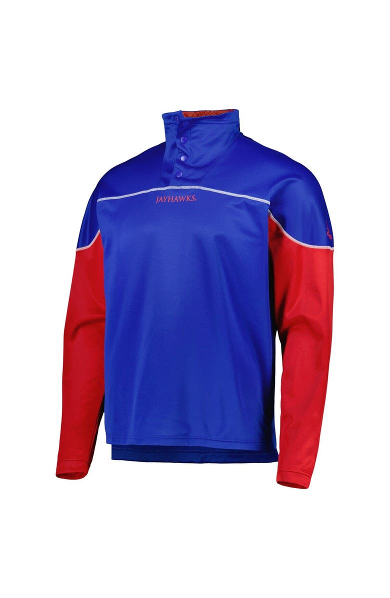 adidas Men's adidas Royal Kansas Jayhawks AEROREADY Knit Quarter-Snap Jacket, Alternate, color, Royal