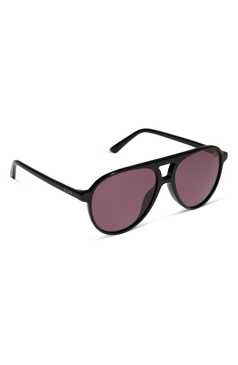 DIFF Tosca II 56mm Aviator Sunglasses, Alternate, color, Aubergine