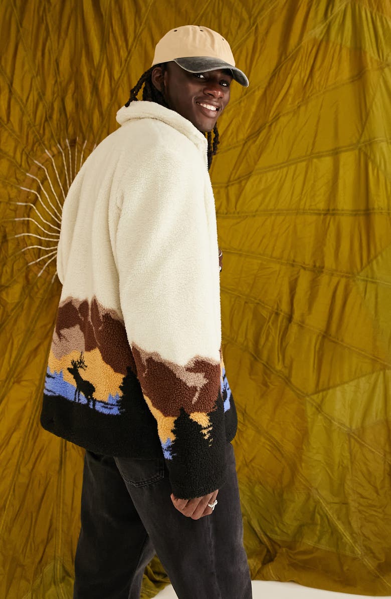 ASOS DESIGN High Pile Fleece Jacket, Alternate, color, 