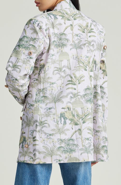 Holichic Demi Linen & Cotton Blazer In Purple